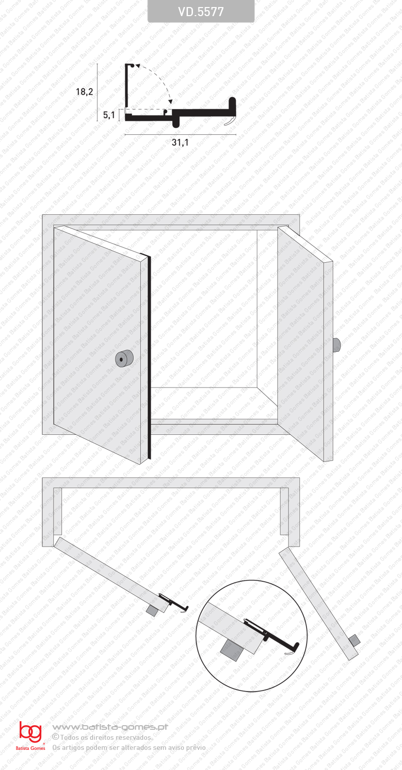 Perfil batente e vedante para arm�rios - polipropileno + borracha